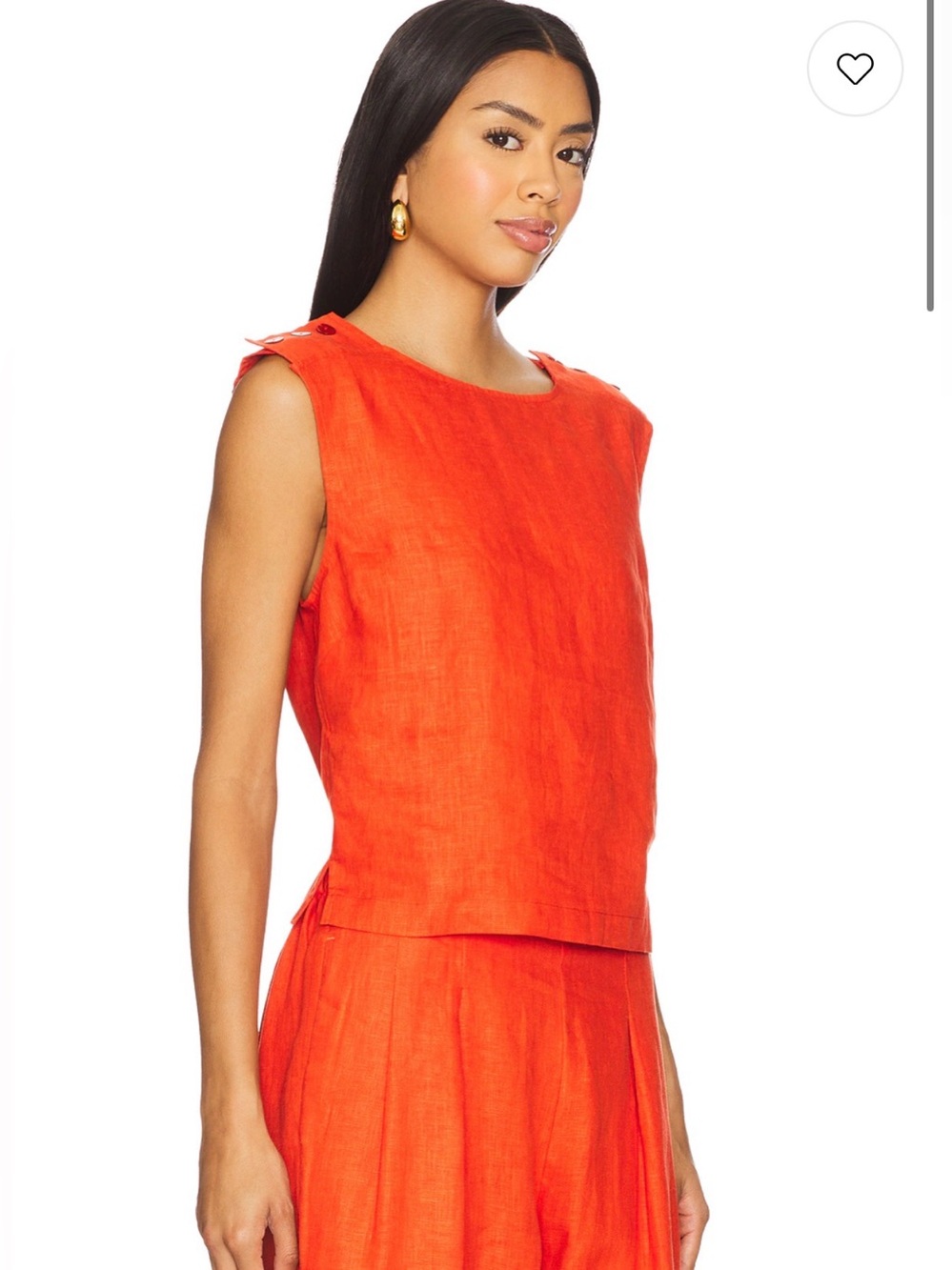 Nation LTD Orange Sleeveless Linen Tank Top